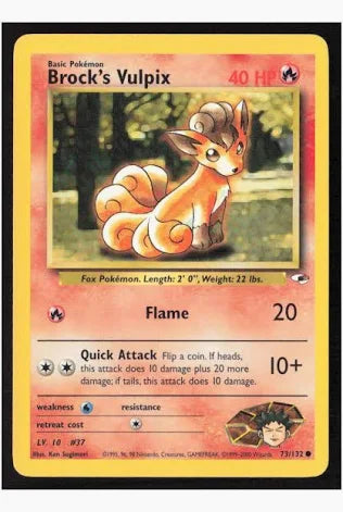 73/132 Brock's Vulpix 1995 Pokemon 1st edition