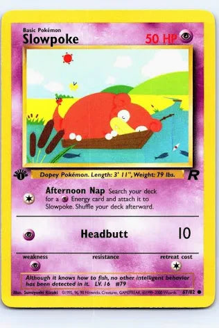67/82 slowpoke 1995 pokemon 1st edition